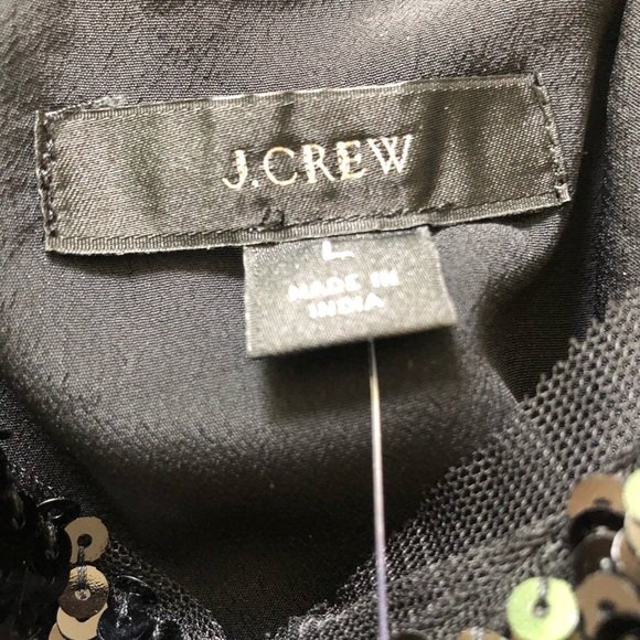 J Crew New With Tags Size L black sequin cami with tulle trim. - Picture 6 of 9